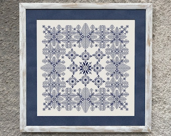 Monochrome Geometric Sampler Cross Stitch Pattern, X Stitch Chart, Vintage Folk Embroidery, PDF Download