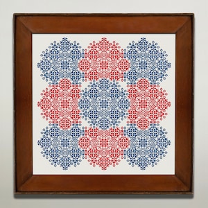 Vintage Folk Sampler Cross Stitch Pattern, Easy Counted Cross Stitch Chart, Large Sampler Cross Stitch Embroidery, Instant Download PDF