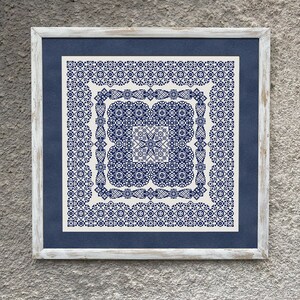 Monochrome Sampler Cross Stitch Pattern, Easy Counted Cross Stitch Chart, Vintage Folk Cross Stitch Embroidery, Instant Download PDF