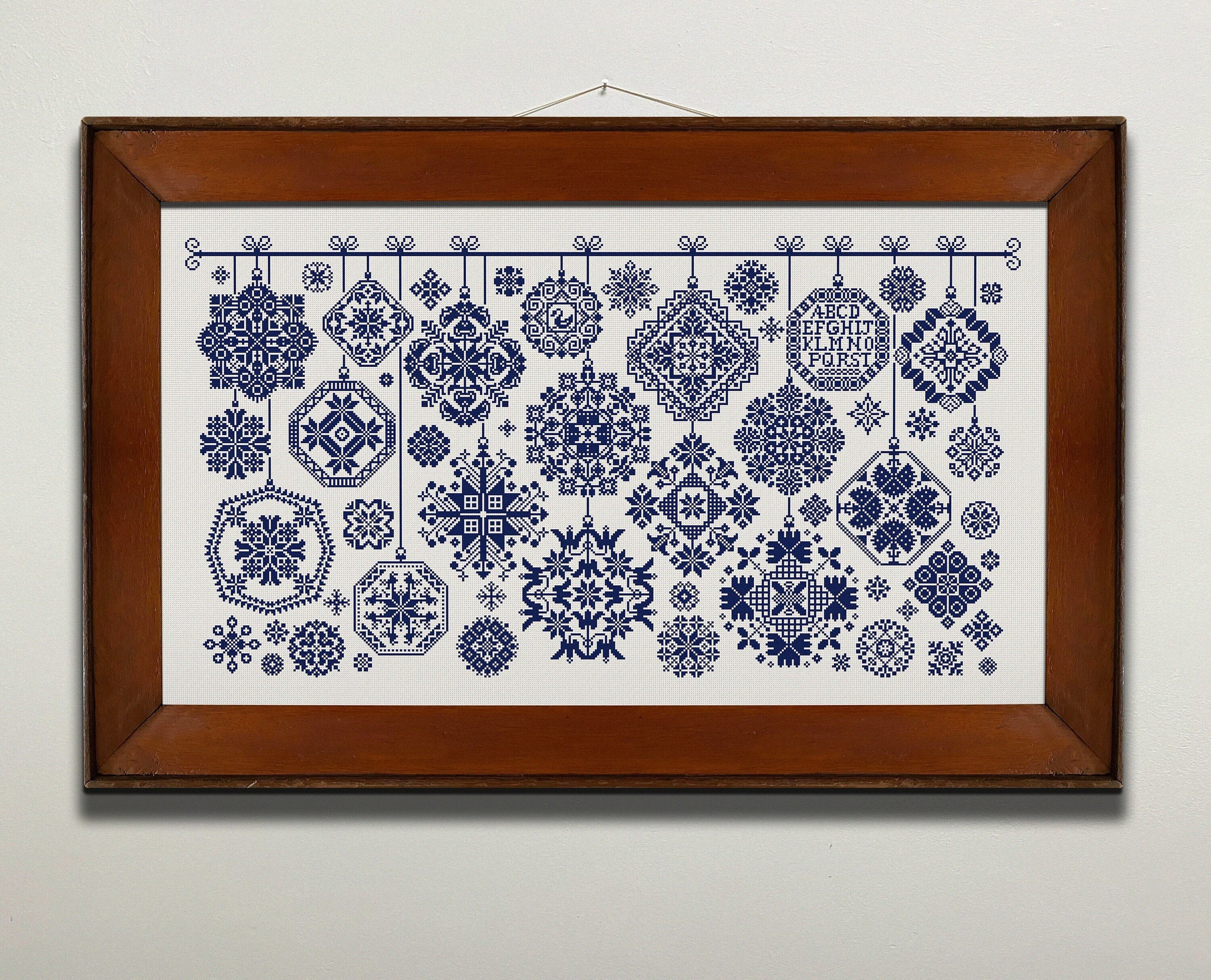 Monochrome Sampler Cross Stitch Pattern, Easy Counted X
