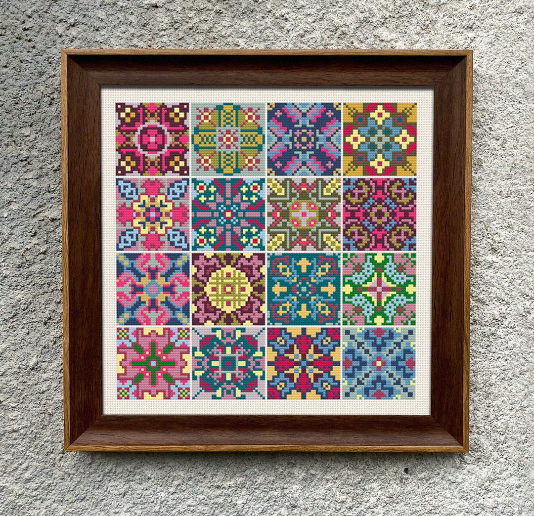 Tile Stitching Pattern Tiles Sampler Cross Stitch Pattern, X Stitch Chart, Quilt Blocks ...