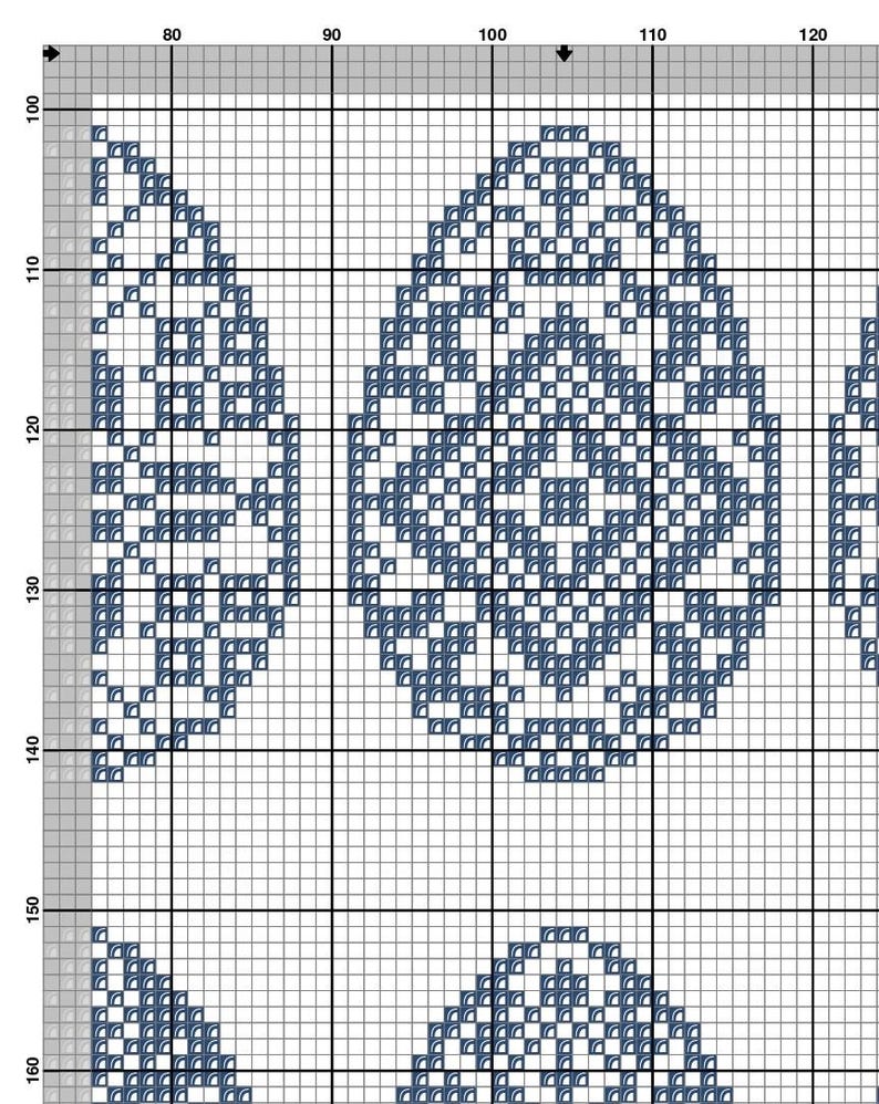 Easter Eggs Sampler Cross Stitch Pattern, X Stitch Chart, Monochrome ...