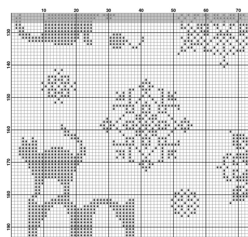 May include: Black and white pixel art design featuring a cat, a tree, and a flower. The design is on a white background with a grid pattern.