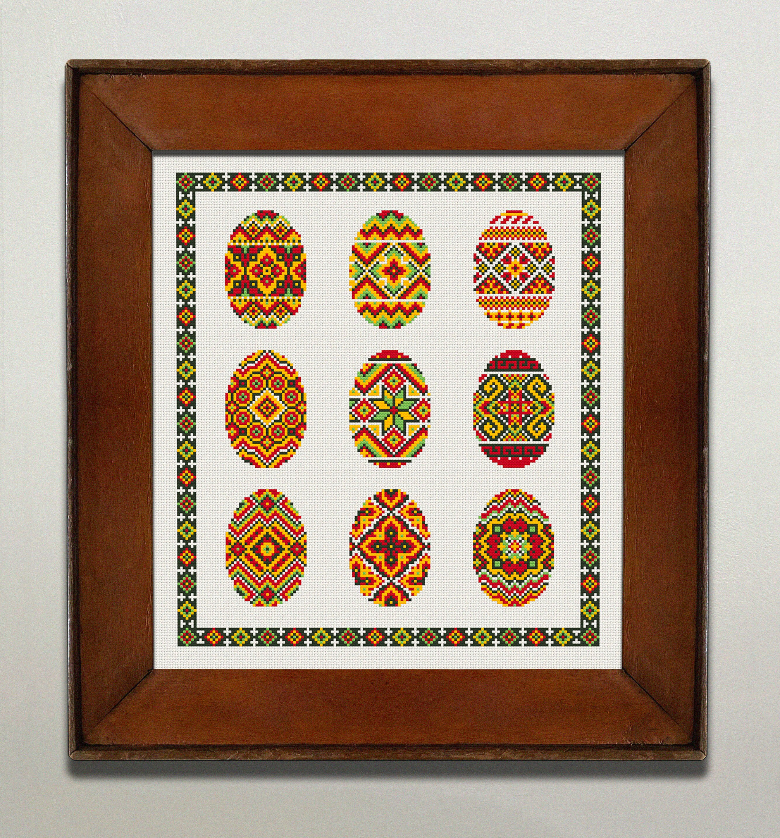 Easter Eggs Sampler Cross Stitch Pattern, Сross Stitch Chart, Vintage ...