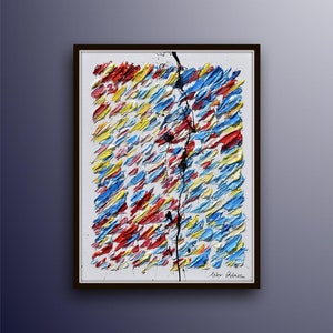 Abstract painting 40&quot;, original oil painting on canvas, beautiful thick texture, unique painting technique, original art, by Koby Feldmos