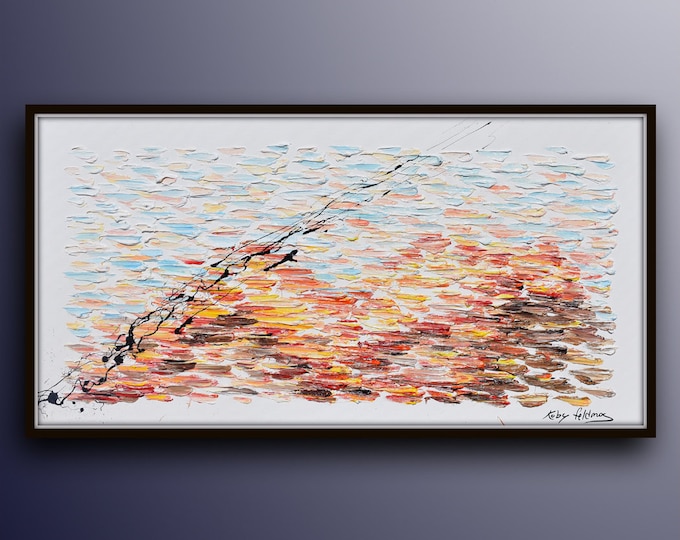 Woman on the beach 55", original oil painting on canvas by Koby Feldmos
