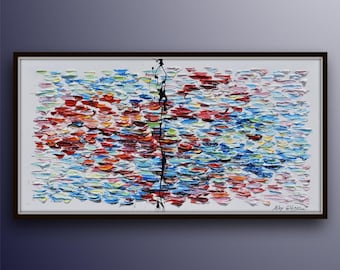 Octopus Fight 67", original oil painting of two abstract octopuses , unique artwork, abstract looks, thick layers oil paint, by Koby F.