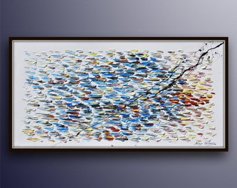 Bull Painting 67", original oil painting of abstract bull painting, unique artwork, abstract looks, thick layers oil paint, by Koby F.