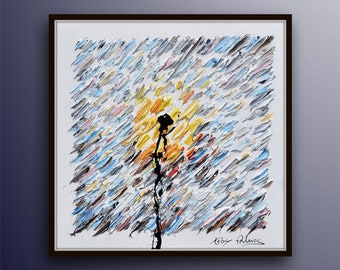 Abstract egg 25", original oil painting on canvas, extremely thick oil paint, beautiful range of colors, handmade by Artist Koby Feldmos