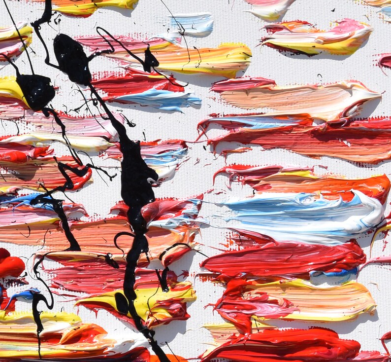 Abstract painting 55", oil painting on canvas, original art, thick layers, original art, modern looks, Artist Koby Feldmos image 3