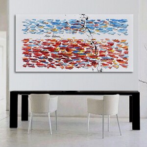 Abstract painting 55", oil painting on canvas, original art, thick layers, original art, modern looks, Artist Koby Feldmos image 6