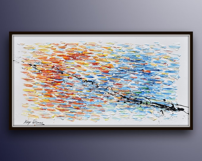 The Infinity 55", original oil painting on canvas, thick oil paint layers (impasto style)  by Koby Feldmos