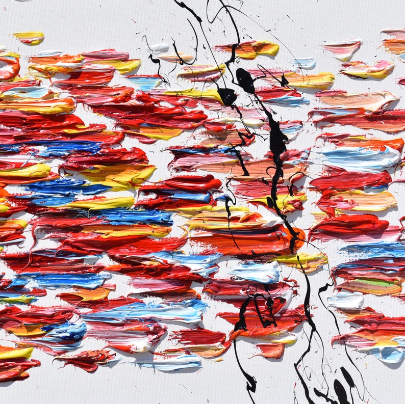 Abstract painting 55", oil painting on canvas, original art, thick layers, original art, modern looks, Artist Koby Feldmos image 2
