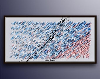 Abstract art 55", original oil painting on canvas, relaxing colors, beautiful thick layers of paint, unique looks by Israeli artist koby F.