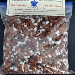 1 Gallon Orchid Potting Mix:  A special blend of orchid bark, coconut husk chips and sponge rock