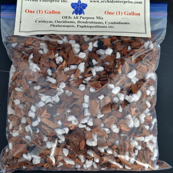 1 Gallon Orchid Potting Mix:  A special blend of orchid bark, coconut husk chips and sponge rock