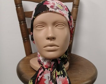 Travel Women's Scarf, Custom Chiffon Shawl, Stunning Summer Scarf, Street wear Floral scarf, RoseHeartAccessories