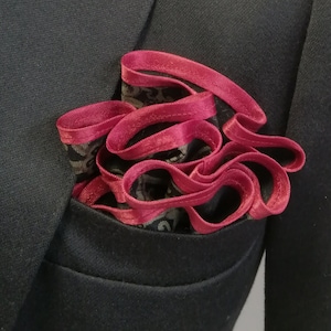 Lenço de bolso redondo com estampa paisley: lenço de algodão viscose feito à mão