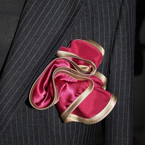 Round Handkerchief, Formal Edge Border Handkerchief, Suit Pocket Square, Wedding Pocket Square, RoseHeartAccessories