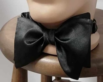 Classic Satin Self Tie, Sharp Satin Bow tie, Formal Necktie, Stunning Beau Tie, Bounded Bowtie, RoseHeartAccessorie