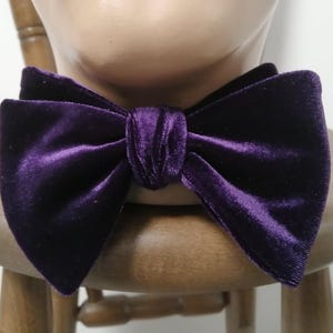 Krawat Elegance Beau, ostry krawat, fioletowa muszka, aksamitny krawat, elegancki formalny krawat, muszka wiązana, akcesoria RoseHeart