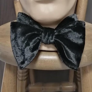 Klasyczny krawat, ostry aksamitny krawat, czarny krawat, czarny krawat, wiązana muszka okazjonalna, RoseHeartAccessories