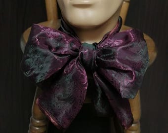 Paisley Royal court Scarf Ascot, Formal Plum Victorian Cravat