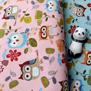 The Paper Sheep - Cartoon Cute Owls Birds Fabrics | Animal, Pet Pattern Fabrics | DIY Cotton Linen Fabrics | Bookbinding | Face Mask DIY