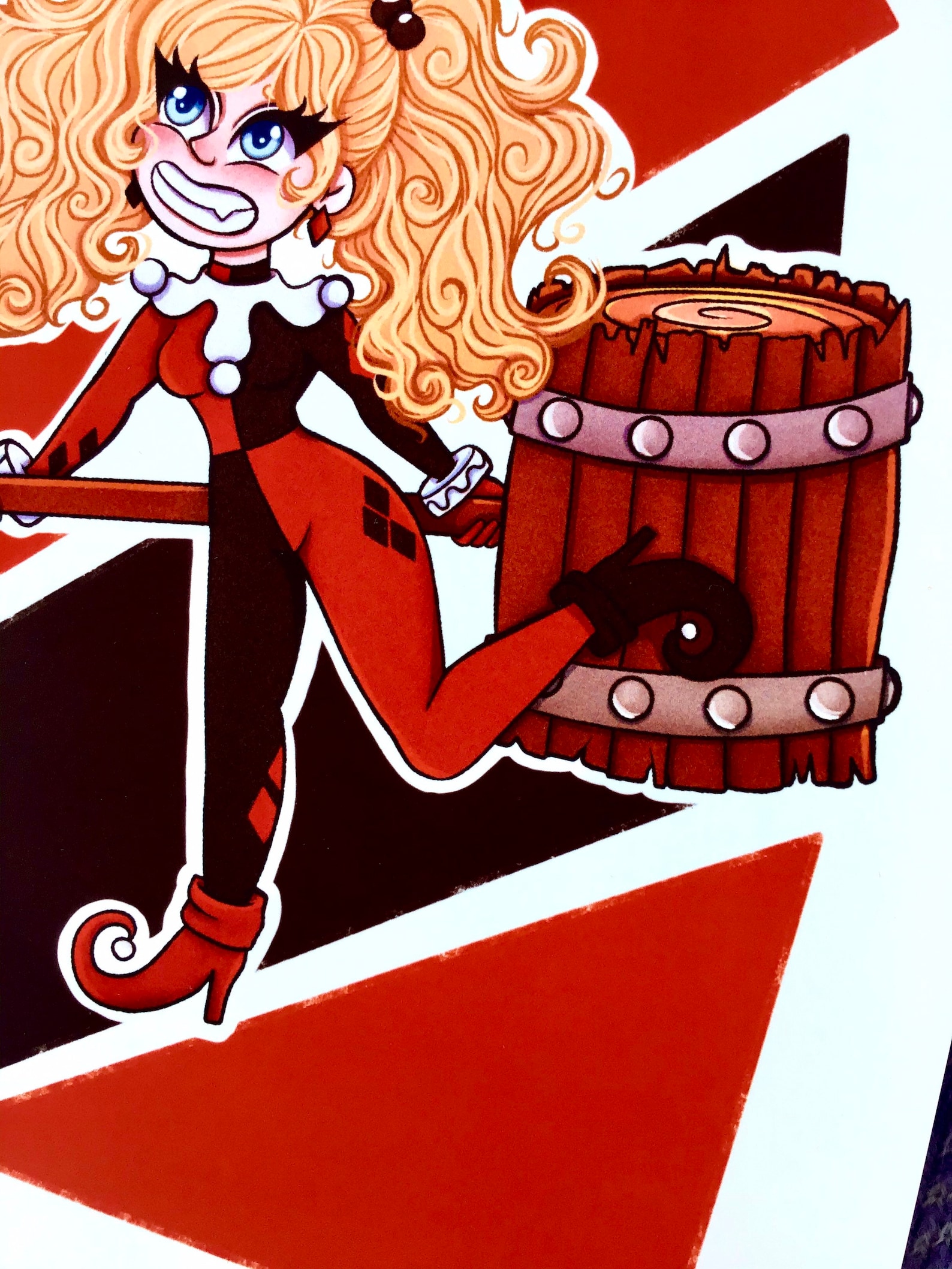 Harley Quinn Jester Art Print A4 A5 DC Comics Etsy