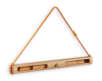 Hangboard - Climbing board for finger strength with angled flares and pull-up handles