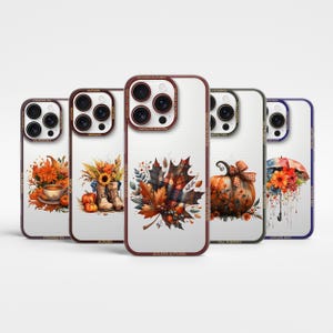 Funda de teléfono personalizada con diseño de otoño dorado, transparente, para Samsung S25Ultra, S24Fe, S23Fe, A56, A55, A36, A15, iPhone 16Pro Max, 15, 14 Plus, 13mini, 12
