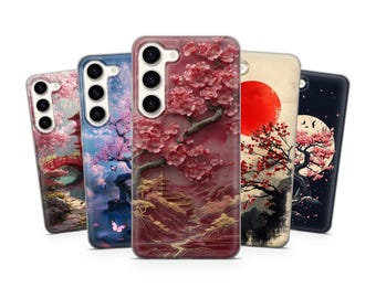 Japanese Cherry Blossom Phone Case: Sakura Art TPU Gel Cover for Samsung S25 Ultra S25+ 26, iPhone 17 16 15 14 13 12, Pixel 9 Pro 8