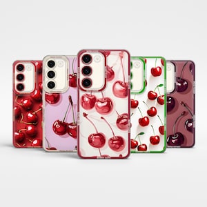 Cherry Phone Case Summer Fruit Cover fit for Samsung S25Ultra, S24Fe, S23Fe, A56, A55, A36, A15, S25Ultra, S24Fe, S23Fe, A56, A55, A36, A15