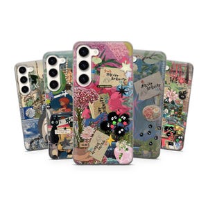 Funda para teléfono con collage de tablero de estado de ánimo japonés, estética para Samsung S25, S24, S23FE, S22, A16, A26, A56, iPhone 16Pro, 15, 14, 13 y 12