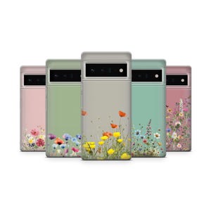 Custodia per telefono Wildflower, carina e semplice, con motivo floreale primaverile, per iPhone 16 Pro Max, 15 Plus, 14, 13, 12, 11, XS e Samsung S24, S23, A55, A54, Pixel 9Pro, 8
