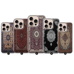 Persian Rug Phone Case Red Carpet Pattern Cover for iPhone 16Pro Max, 15 Plus, 14, 13, 12, 11, XS & Samsung S25, S24,A56,A55, Pixel 9, 8