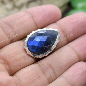 Labradorite Ring 925 Sterling Silver Ring, Fine Jewelry, Statement Ring, Gift for Mother, Rings For Women, Costume Jewelry #HA 71 Jewelry