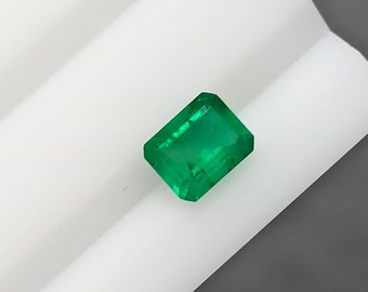 Natural Emerald, Zambia Emerald, Emerald Earring Emerald Ring Emerald Octagon, Emerald Ruby, Gold Ring, 6.5x5.5x3 mm 0.99 cts, Emerald Cut