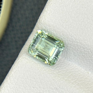 1,17 ct, hallazgo excepcional, turmalina espuma de mar, turmalina natural, talla esmeralda facetada de 6,3 x 5,5 x 4 mm, joya con la piedra natal de octubre, color Paraiba TR4