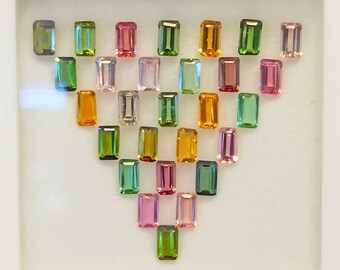 Turmalina de calidad AAA, turmalina natural, turmalina de colores mixtos, turmalina rosa bebé, turmalina cortada, 5 x 3 mm, paquete de 5 piezas, lote al por mayor