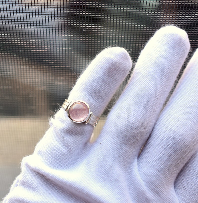 Adjustable Ring Statement Ring Handmade Ring Fashion Ring HR81 925 Sterling Silver Ring Morganite Sterling Silver Ring Birthstone Ring