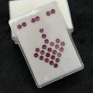 5 mm Redonda Facetada Granada Pedras soltas para fabricação de joias, Rodolita Natural Granada Granada brilhante de alta qualidade, 5 peças por pacote, designer