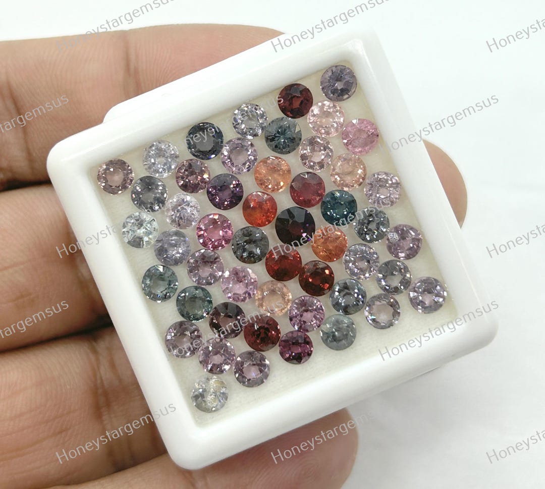 Spinel Box Count 4 Mm AAA Top Quality Spinel, Natural Spinel Round, Multi Spinel, Grey ...
