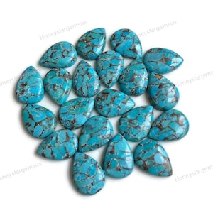 12 x 16 mm Blauer Mojave Kupfer Türkis, Cabochon Cabochon, Blauer Mohave Türkis, Türkis Armband, Tennisarmband, Türkis Ring