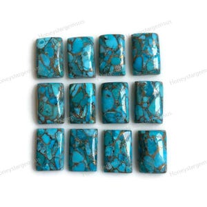 10 x 14 mm Blauer Mojave Kupfer Türkis, Flatback Cabochon, Blauer Mohave Türkis, Türkis Armband, Tennisarmband, Türkis, DIY Ring