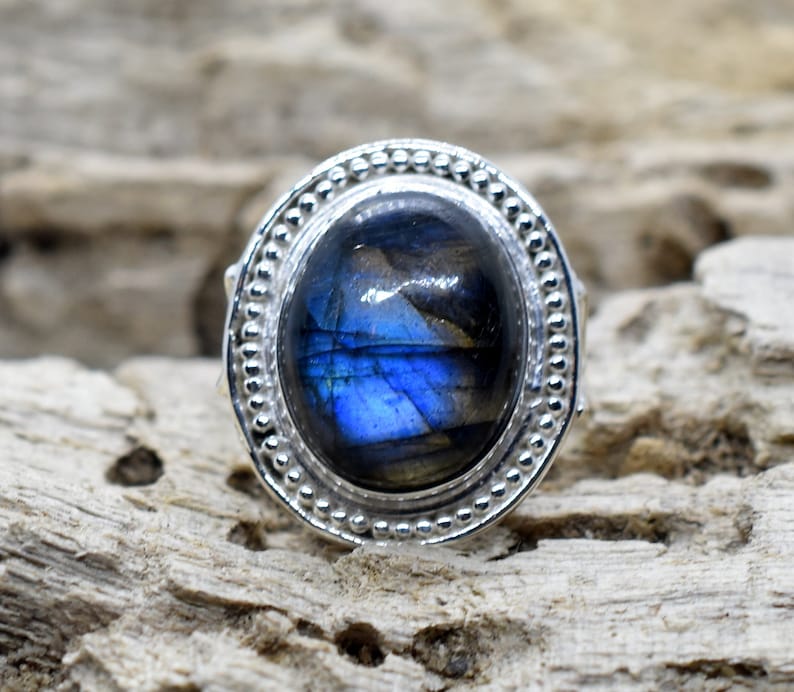 Labradorite Ring Statement Ring Gift 7.5 US b Fashion Ring Birthstone Handmade Ring,Statement Ring Woman Ring Sterling Silver Ring