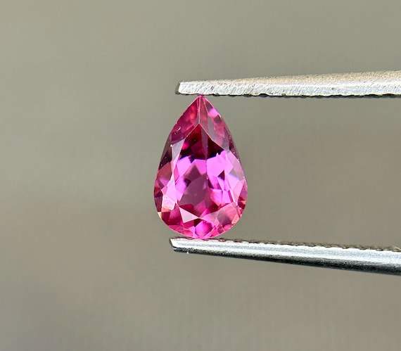0.68 Ct Amazing Hot Pink Tourmaline, Pear Cut, 7.3x4.8x3.4