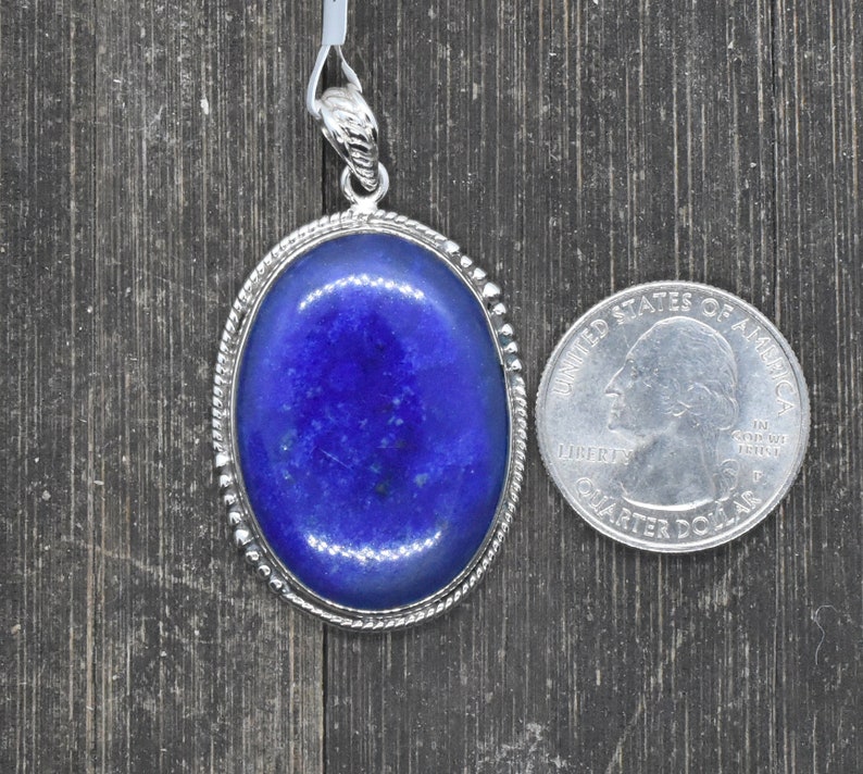 Pendant For Gifts Big Stone - Sterling Silver Pendant -Handmade Pendant- Wired Wrapped Pendant 5 Lapis Lazuli Pendant- Healing Pendant