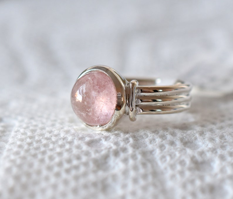 Adjustable Ring Statement Ring Handmade Ring Fashion Ring HR81 925 Sterling Silver Ring Morganite Sterling Silver Ring Birthstone Ring