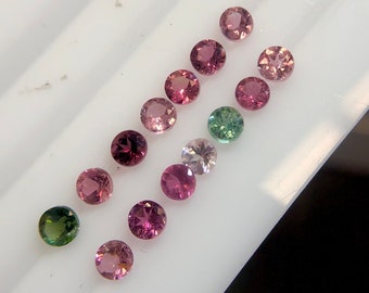 Turmalina natural redonda de 4,5 mm, paquete de 6 unidades, turmalina azul, turmalina de colores variados, turmalina calibrada, turmalina rosa, gemas de turmalina